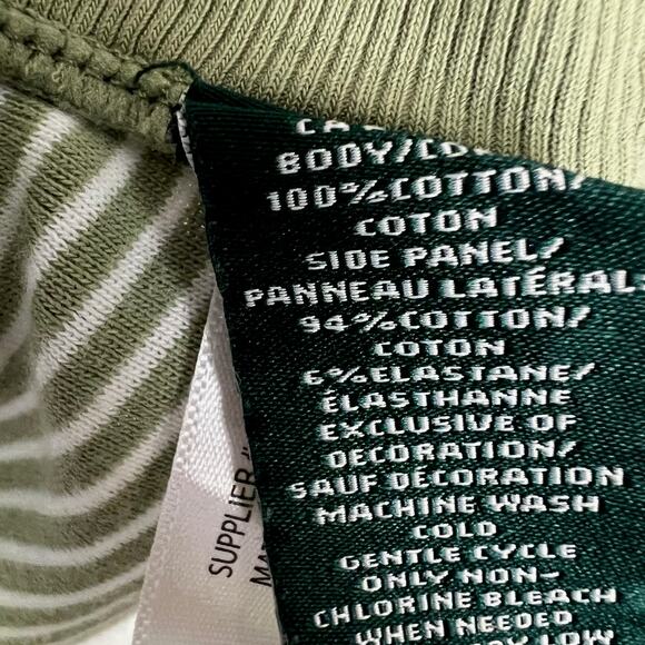 Lauren Ralph Lauren Women's Large Sage Green Striped Boat Neck Short Sleeve Top - Picture 8 of 8
